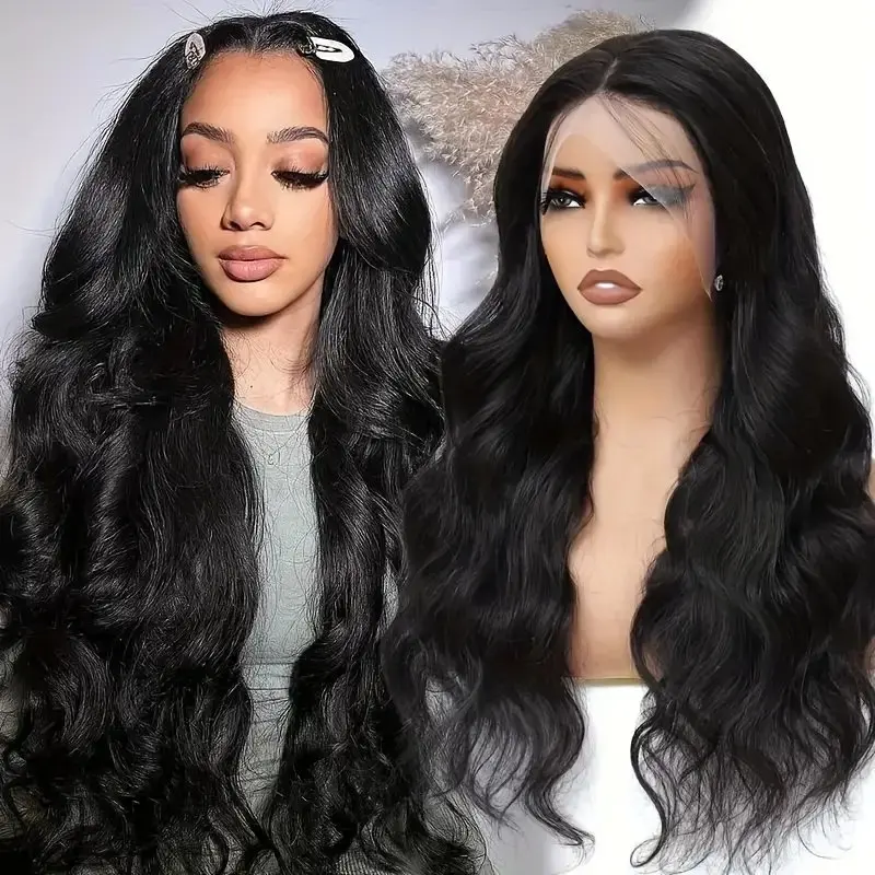 Rosabeauty HD Body Wave Nature Color For Women 13X4 Transparent Lace Frontal Wig 13X6 Front Human Hair Glueless Wig 250 Density