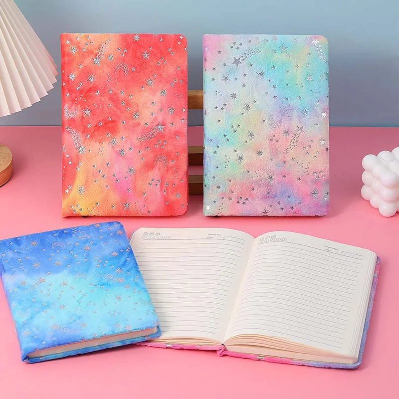 Plush hardcover A5 notebook trend essential for primary and secondary school students, high aesthetic cartoon cute notebook