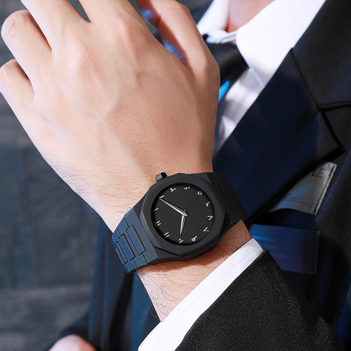 Men's Creative Military Quartz Watch, Silicone Strap