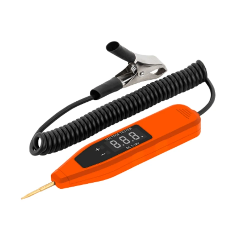 2.5-32V Electric Digital Display Voltage Test Pen Digital Display Universal Auto 1 Piece Orange