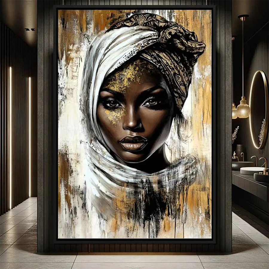 

Diamond Painting Kit New Modern Abstract Black African Women's Art Diamond Embroidery Mosaic Painting Adult Home Decor
