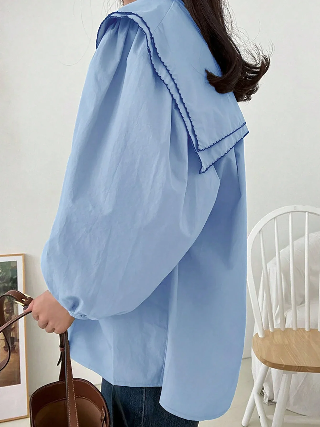 

Women's Casual Ruffle Collar Long Sleeve Blouse Spring Autumn