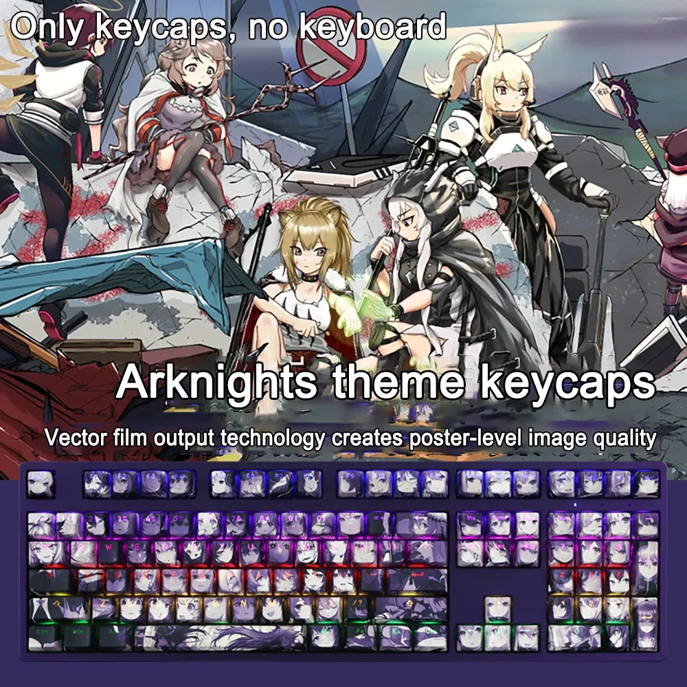 Game Arknights Honeyberry Alle Charaktere Tastenkappen PBT Dye-Sub Cherry Hintergrundbeleuchtete Tastenkappen Anime-Tastenkappen für ANSI 61 87 108 Layout – Detail 6