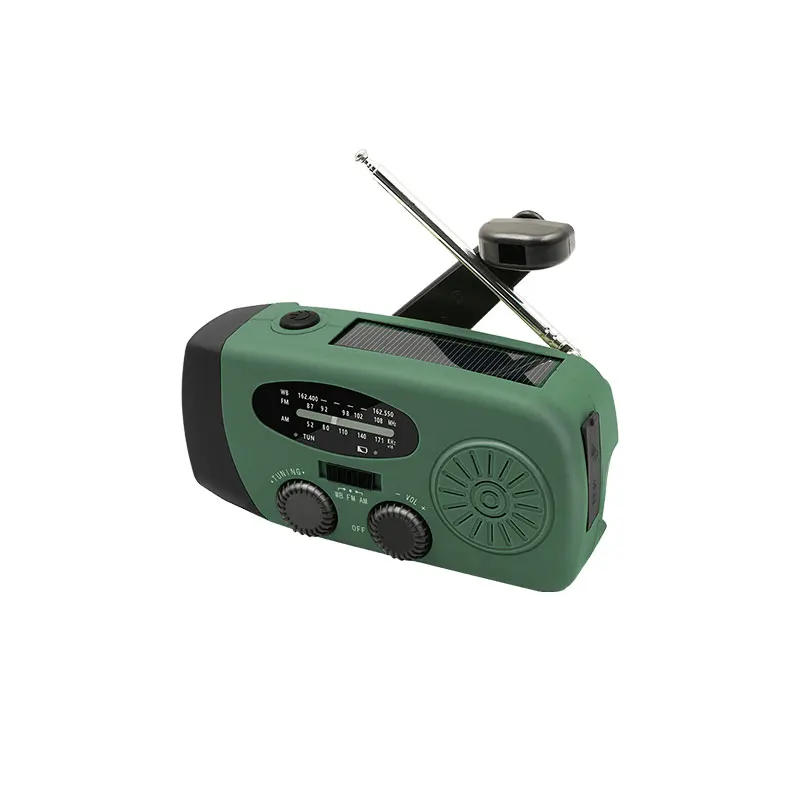 2000mAh AM FM Radio Multifunctional Solar Hand Crank WB NOAA Weather Radio type-C Charging Emergency LED Flashlight Power Bank