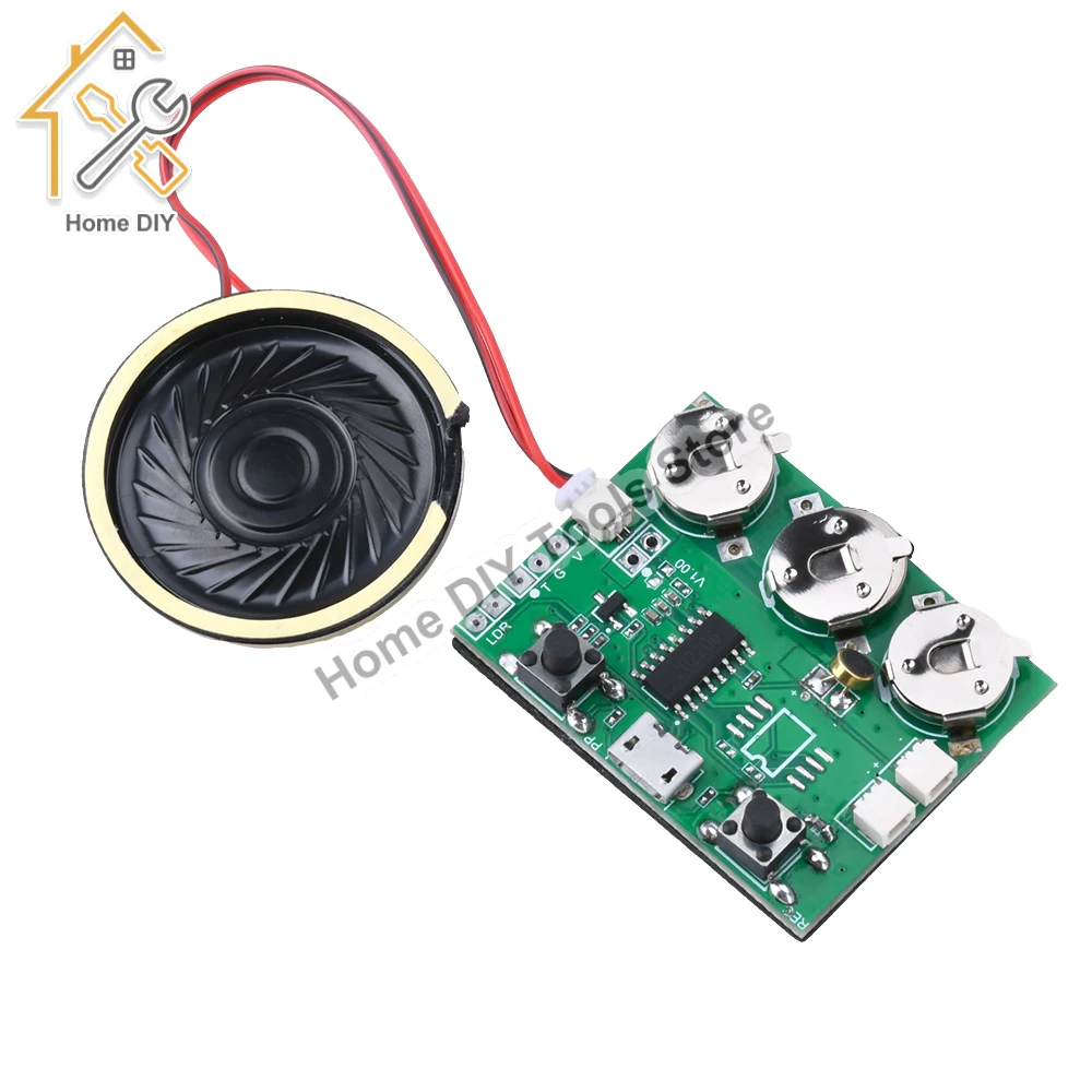 100s Recordable Sound Module Button Control Sound Chip Board DIY Voice Greeting Card Audio Module with Speaker