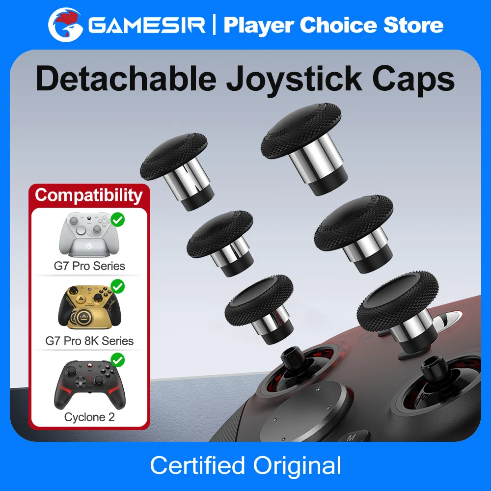 Tapas de Joystick GameSir para G7 Pro, G7 Pro 8K Cyclone 2, Accesorios para Gamepad, 3 Pares de Tapas Personalizadas con Anillo de Acero Liso para Control