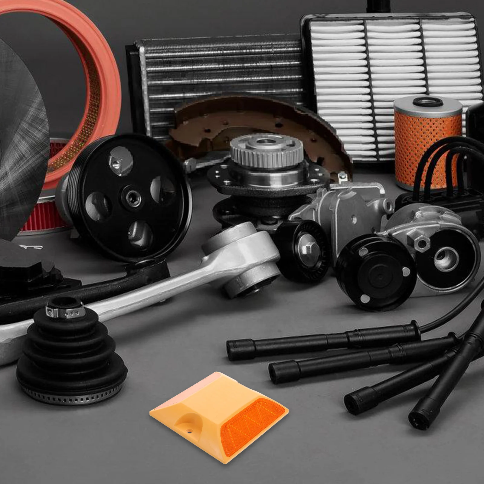 2Pcs Reflective Slow Down Signs Dual Sided Raised Road Markers High Visibility Night Pavement Safety Traffic Warning