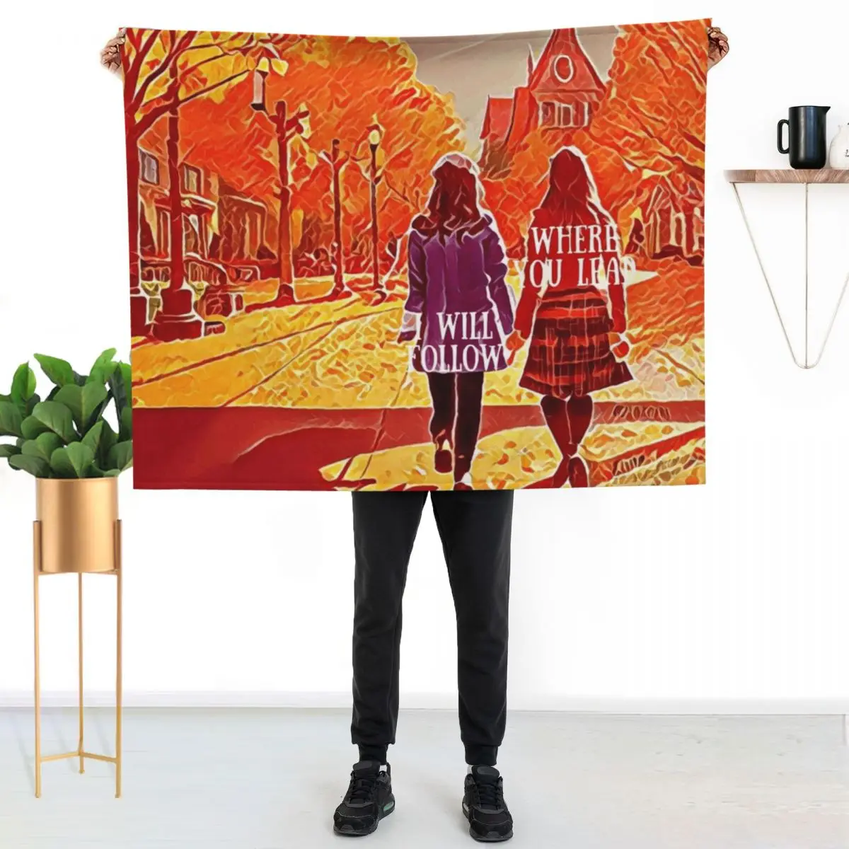 Where You Lead I Will Follow - The Girls Walking in Autumn - Gilmore Throw Blanket Blankets For Sofas Vintage Blankets
