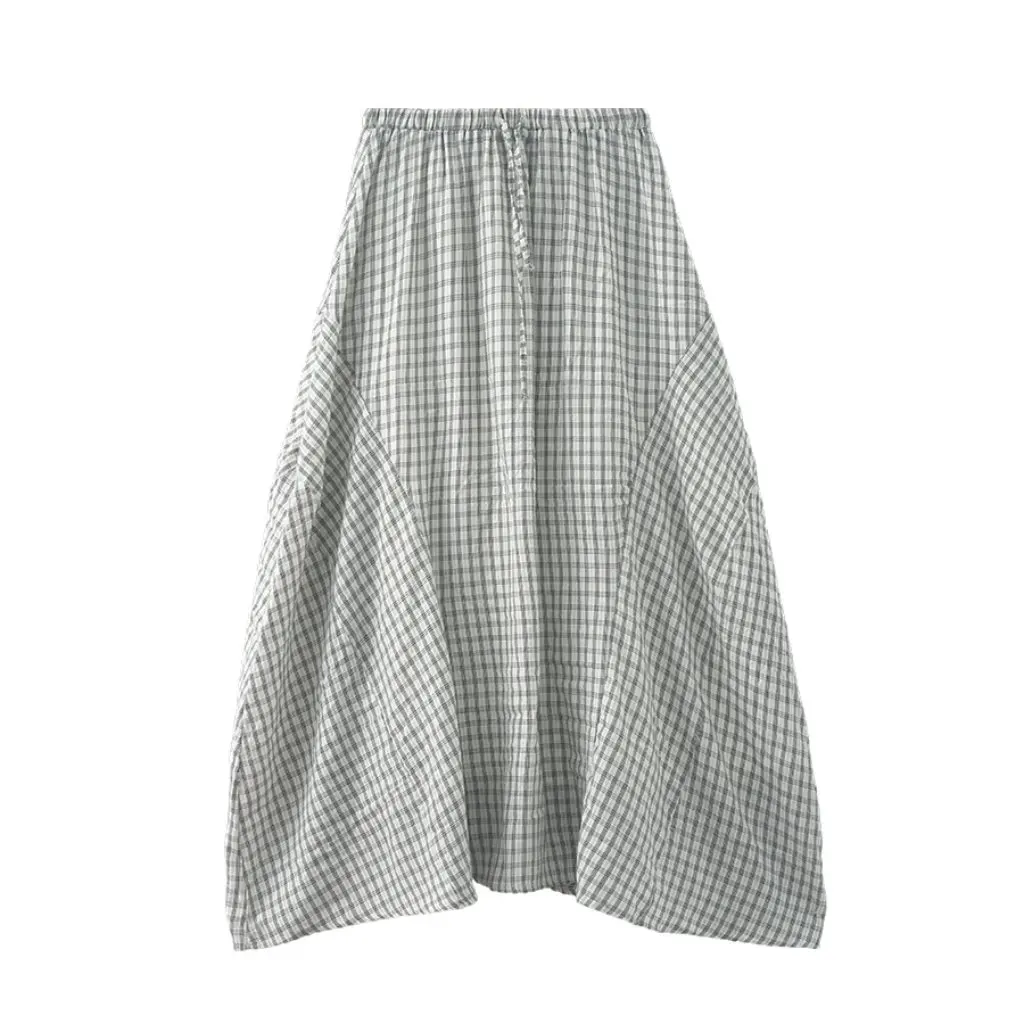 

High Waist Plaid Mini Skirt For Women Mid-Length Commuter Friendly Versatile Style Korean Fashion Summer New Arrival