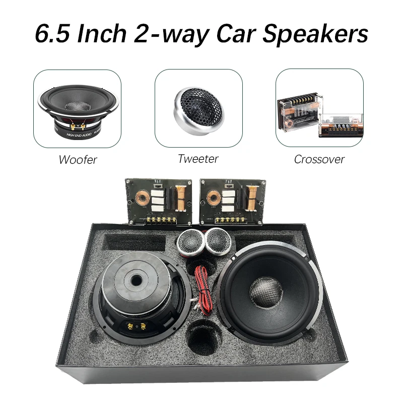 Zeming Audio YS-65209 Component Speaker 6.5 Inch Fit Universal Car Clear Sound Quality 2-Way Car Audio Speaker