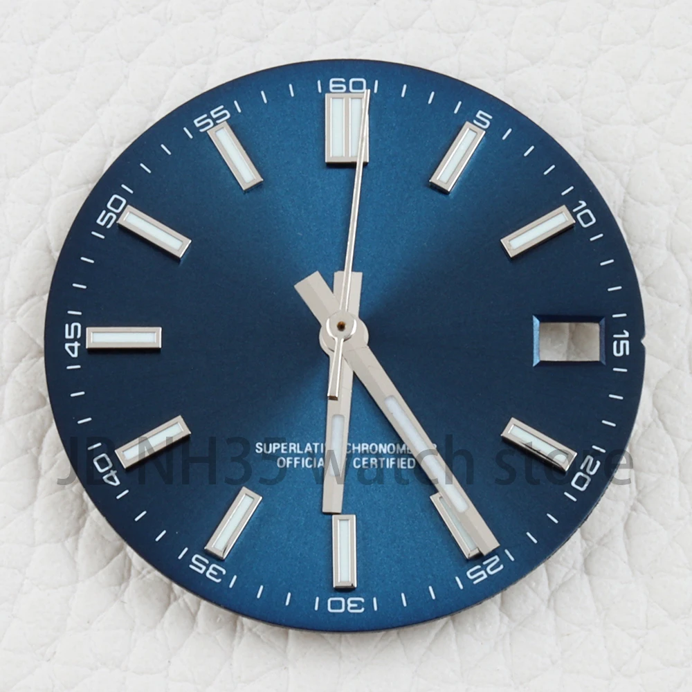 

28.5mm NH35 Dial For Datejust Hands Blue Luminous Man's High-Quality Watch Dial For NH35/NH36 Fit Watches Automatic Movement
