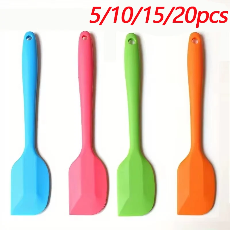 5/10/12/20PCS Random Color Silicone Spatulas Cream Spatula Cake Cream Scraper Baking Cake Tool Heat-resistant Seamless Scraper