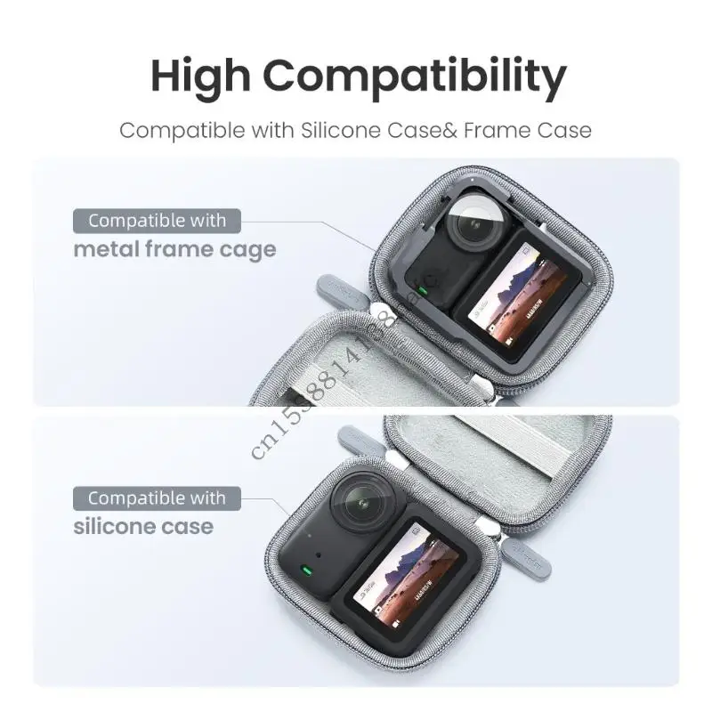 594F حقيبة ملحقات الكاميرا EVA المقاومة للصدمات، حقيبة تنظيم السفر المحمولة لكاميرات الحركة والأدوات الصغيرة #4