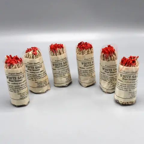 40 जड़ें/प्राकृतिक नेपाली पारंपरिक सफेद ऋषि हस्तनिर्मित रस्सी सुगंध DIY घर इनडोर धूप आत्मा को शांत करती है 10 best sales सफेद ऋषि - №10