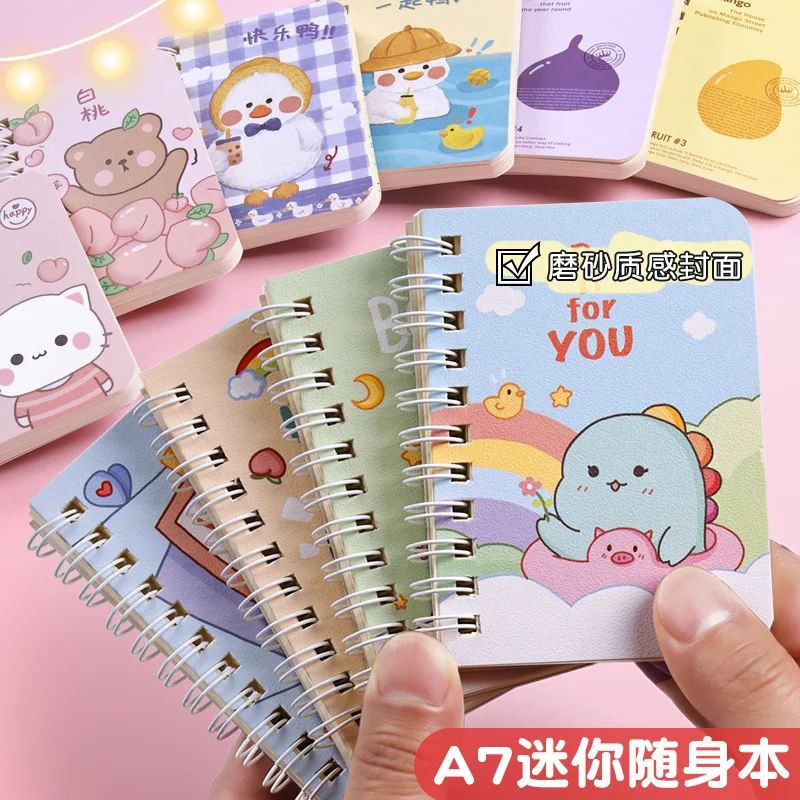 Children'S Cartoon Coil Notebook Girl Portable Mini Pocket Notebook Notepad Student Small Diary Book Planner Agenda Memo Pad