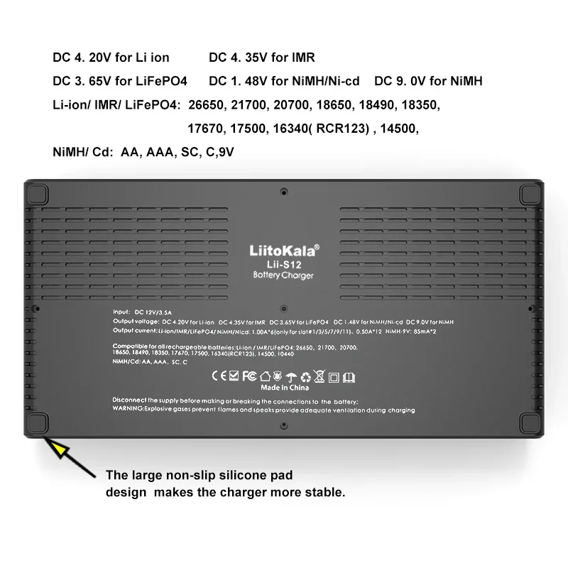 LiitoKala Lii-S12 21700 9V LCD Display 12 Trough For 1.2V 3.8V 3.2V 3.7V IMR NiMH/Cd 18650 26650 26700 AA AAA Battery Charger