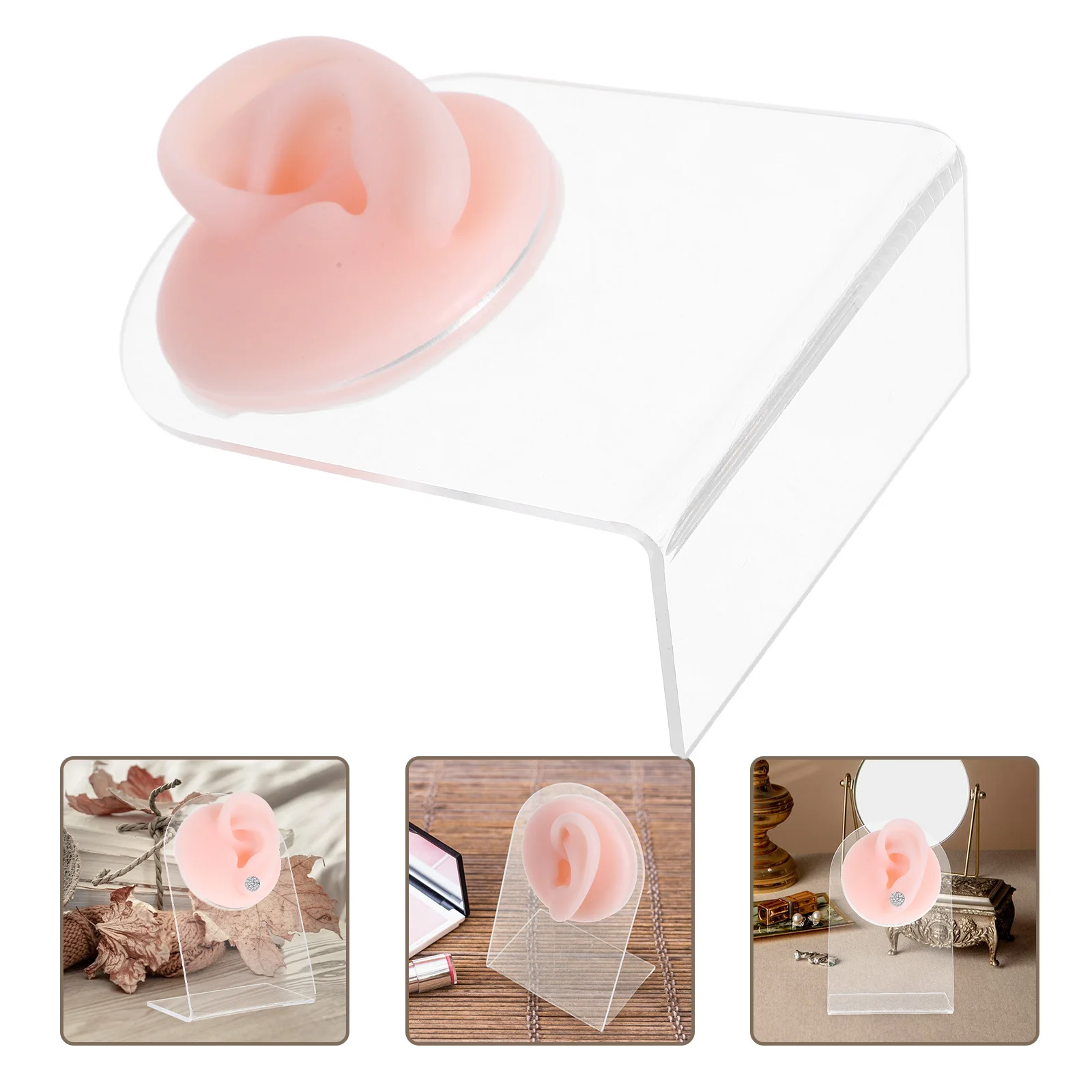 

Silicone Studs Earring Rack Artificial Ear-Shaped Acrylic Stand Jewelry Store Display Earring Organizer Earings Display Stand