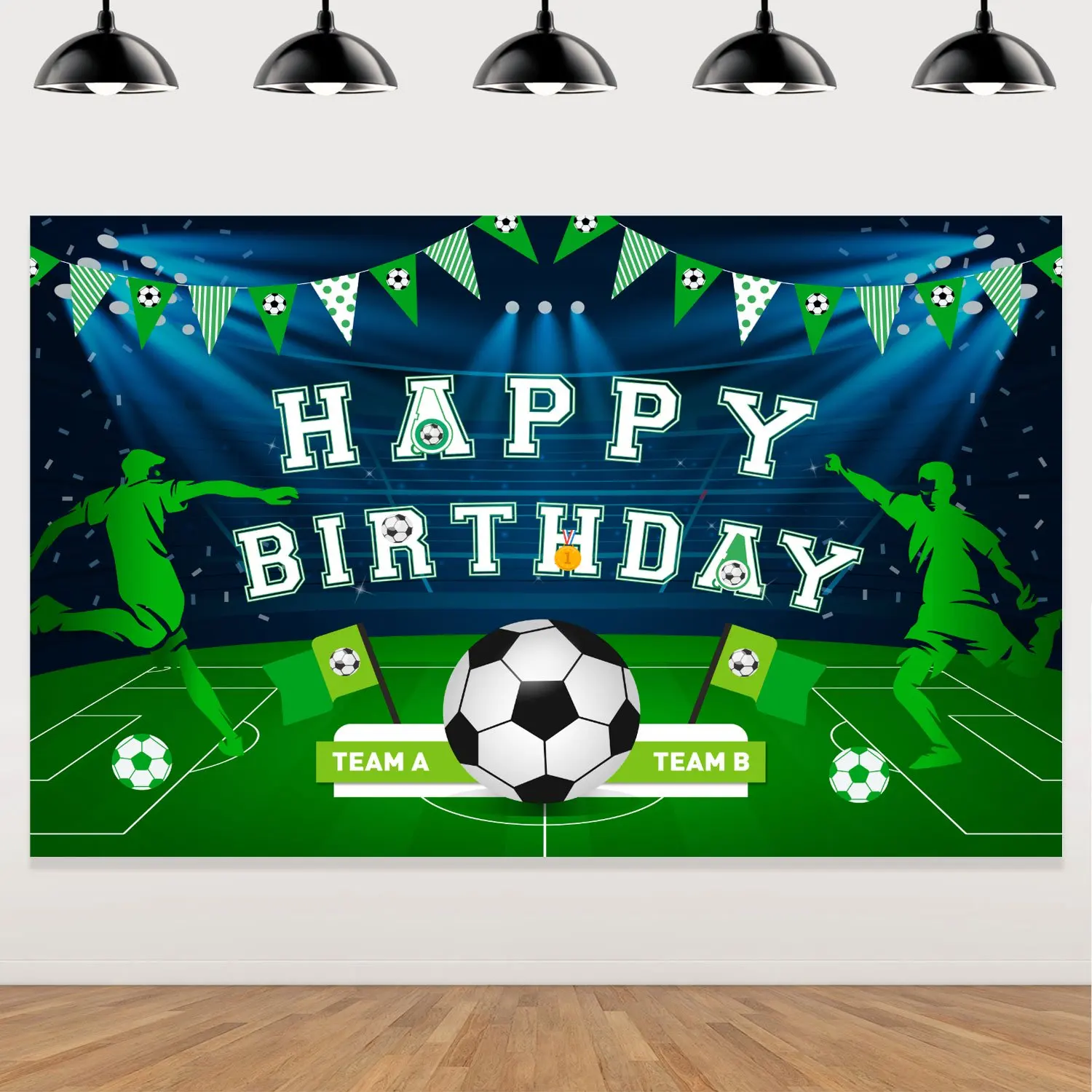 

Soccer Birthday Party Decorations for Boys Kids Green Soccer Backdrop Football Field Photo Background Photo Booth Props Supplies