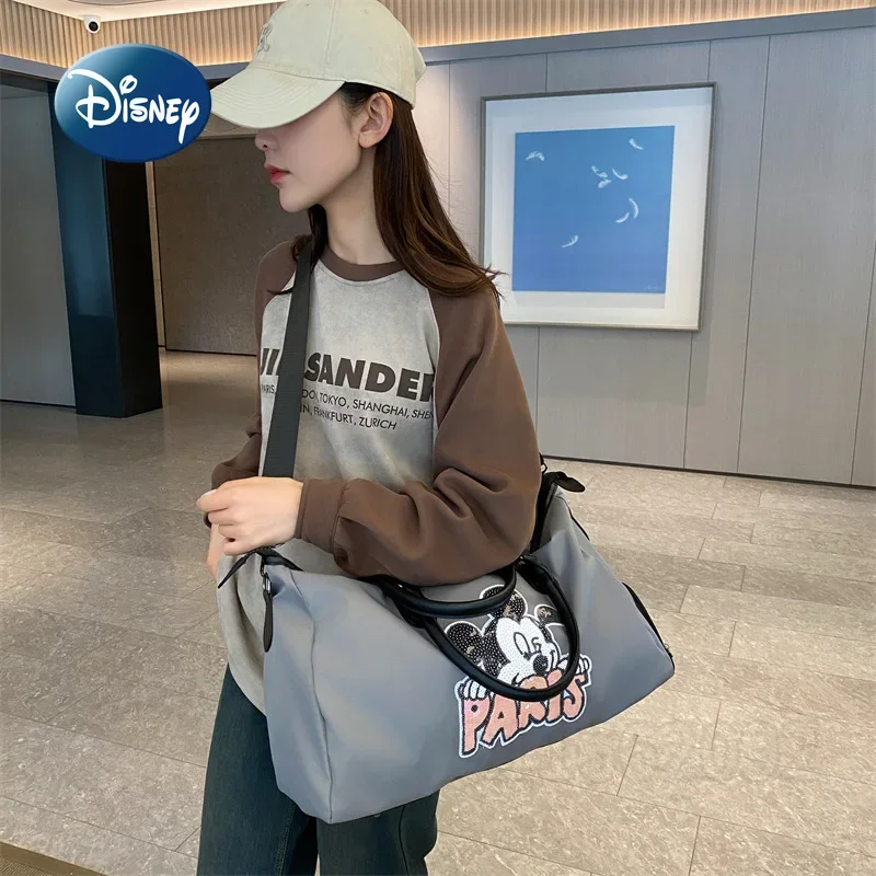 Disney Mickey New Travel Handbag Cartoon Portable Women\'s Travel Bag Large Capacity Multi Functional Waterproof Fitness Bag