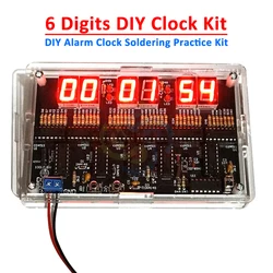 DC4.5V-5.5V Kit de reloj DIY de 6 dígitos, tiempo de visualización automática, reloj despertador DIY, Kit de práctica de soldadura para estudiantes y bricolaje