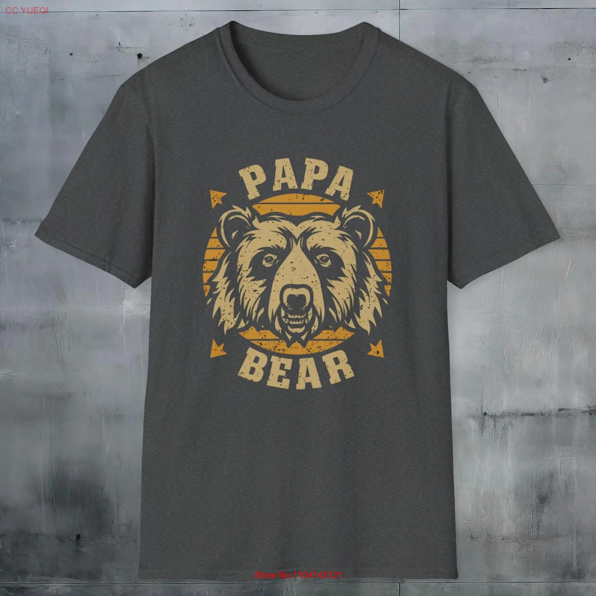 Papa Bear Family Leader T Shirt Father's Pride for Awesome Dad's Soft Durable and Ethical Apparel in 3 Colors