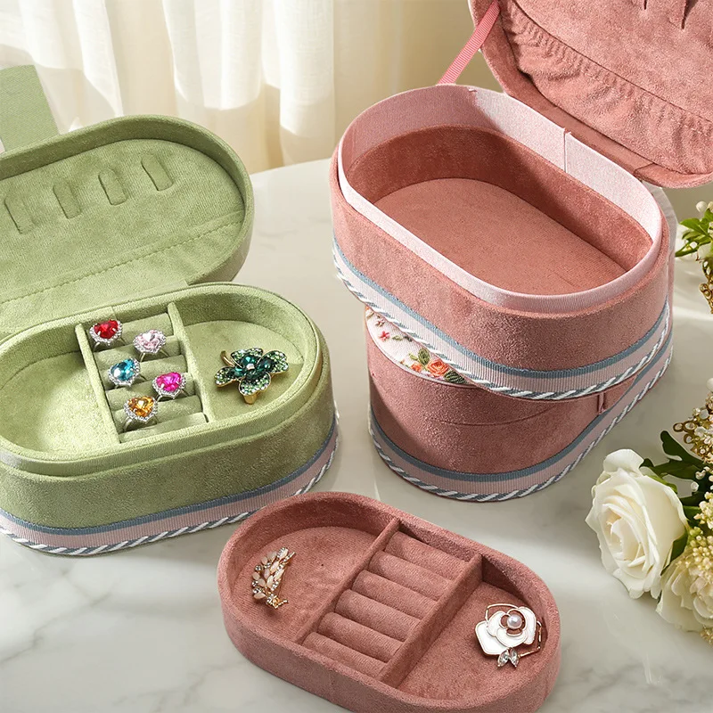 

Jewelry Storage Box, High-grade Exquisite Anti-oxidation Travel Portable Large-capacity Earrings, Studs, Bracelets, Bracelets