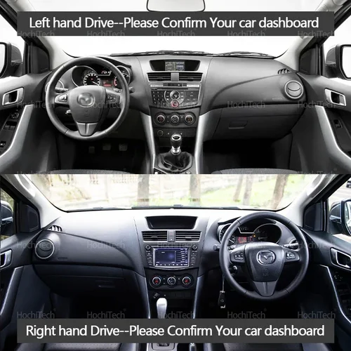 Imagen 2 del producto Cubierta para salpicadero de coche, alfombrilla antideslizante, almohadilla protectora, alfombra parasol para coche, accesorios para Mazda BT50 UP UR 2012-2019