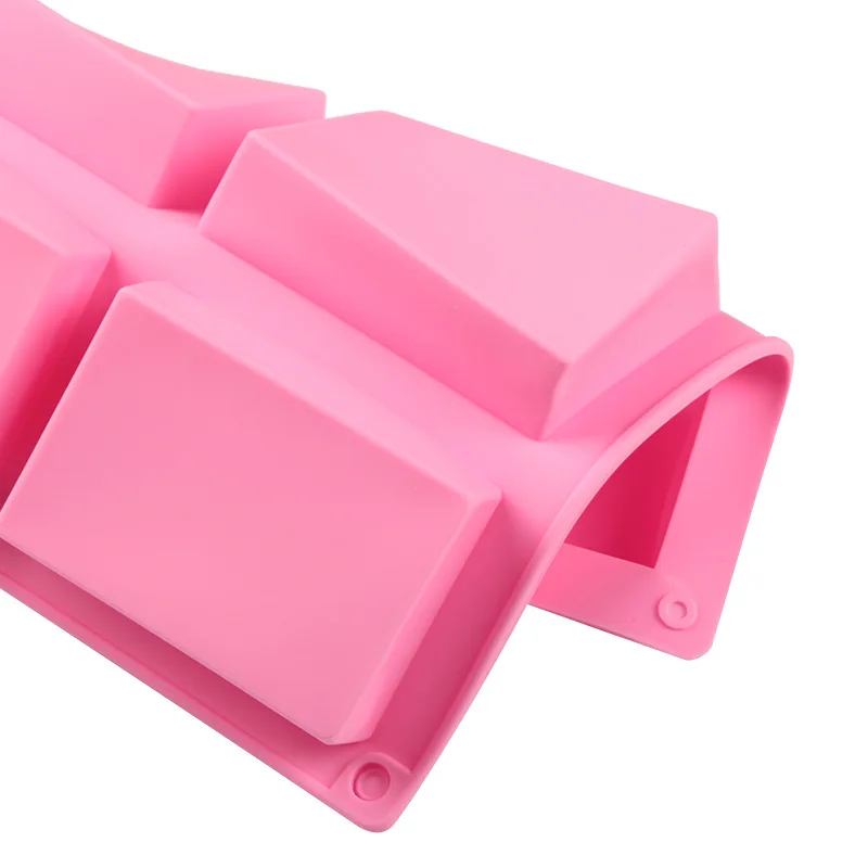 6 Cavities Rectangular Soap Mold Handmade Cake Chocolate Silicone Mold Bakeware Kitchen Baking Dish Muffin Pan Making Tool New