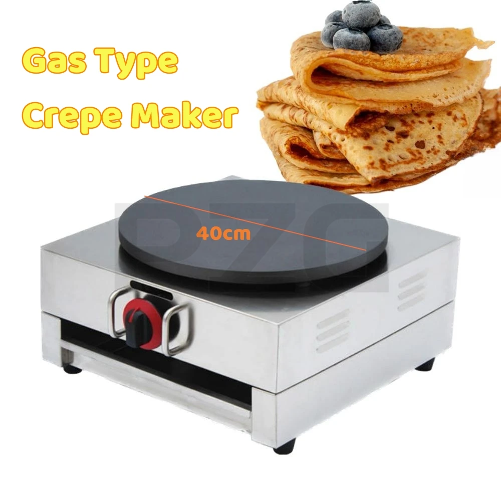 

Commercial Stainless Steel Body Cast Iron Gas Crepe Maker Chapati Making Machine Pancake Crepe Maker With 40cm Pan Size