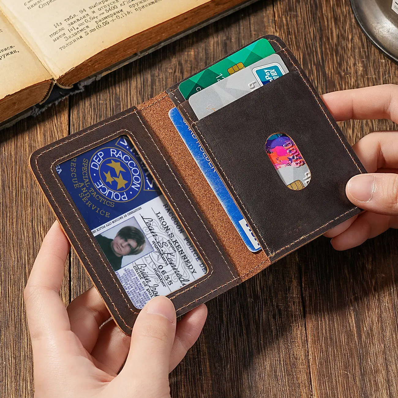 

Мужской и женский держатель для кредитных карт в стиле ретро Crazy Horse, кошелек из натуральной кожи, ультратонкие тонкие чехлы ручной работы для водительских прав