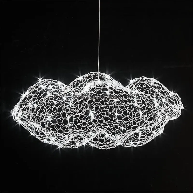 Nordic Creative Design Lamp Iron Art Starry Sky Cloud Ceiling Chandelier Shopping Mall Cafe LED Interior Decoration Lighting