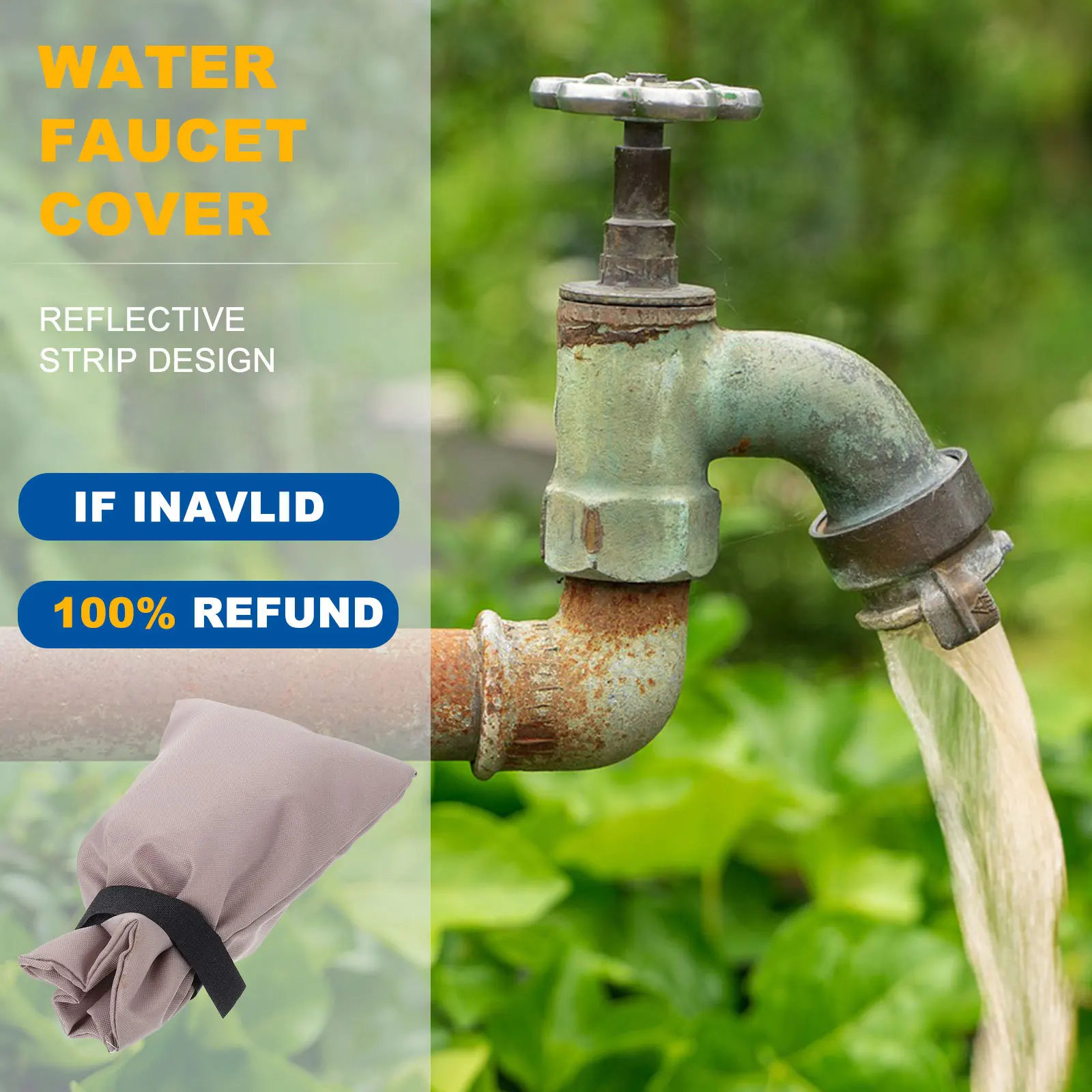 3 قطعة مكافحة تجميد صنبور الشتاء الحنفية حامي في الهواء الطلق صنبور غطاء عازل قابلة لإعادة الاستخدام الأنابيب غطاء للحماية للصنبور في الهواء الطلق