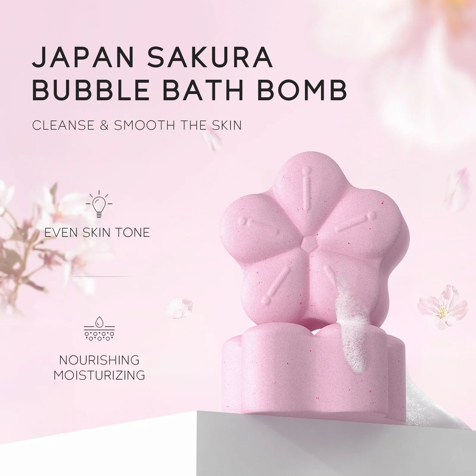 

LAIKOU Japanese Sakura Bath Bomb Bubble Explosion Bath Salt for Body Cleansing Exfoliating Moisturizing 30g Fragrances