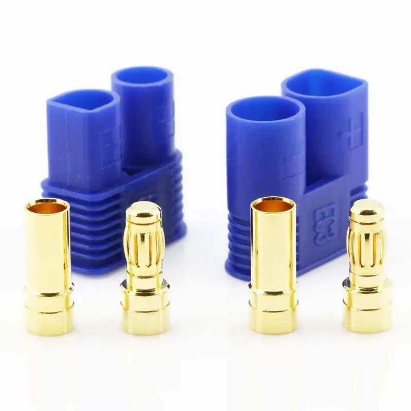Free Shipping Amass 5/10 Pairs Ec3 Male Female 3.5mm Type Battery Connector Gold Plated Bullet Plug Fci