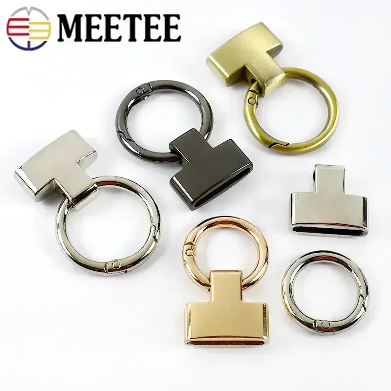 5/10/20Pcs Meetee 20/25mm Metal O Ring Buckles Bag Sides Clip Buckle for Keychain Handbag Belt Snap Clasp Hardware Accessories