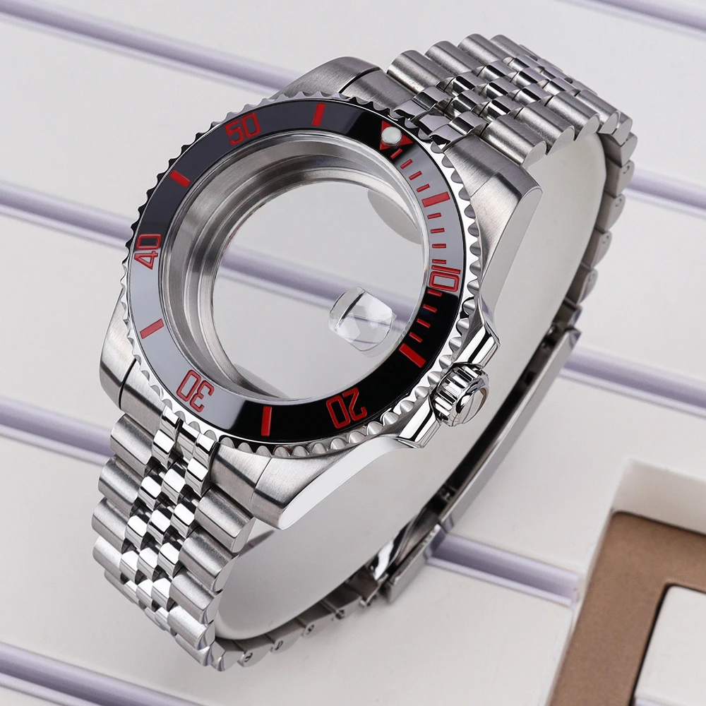 

Корпус серебристого часов 40 мм NH35 NH36 для SUB GMT NH35 NH36 NH34 NH38 Eta 2824 PT5000 Miyota 8215 Jubilee Bracelet Glide Lock Clasp