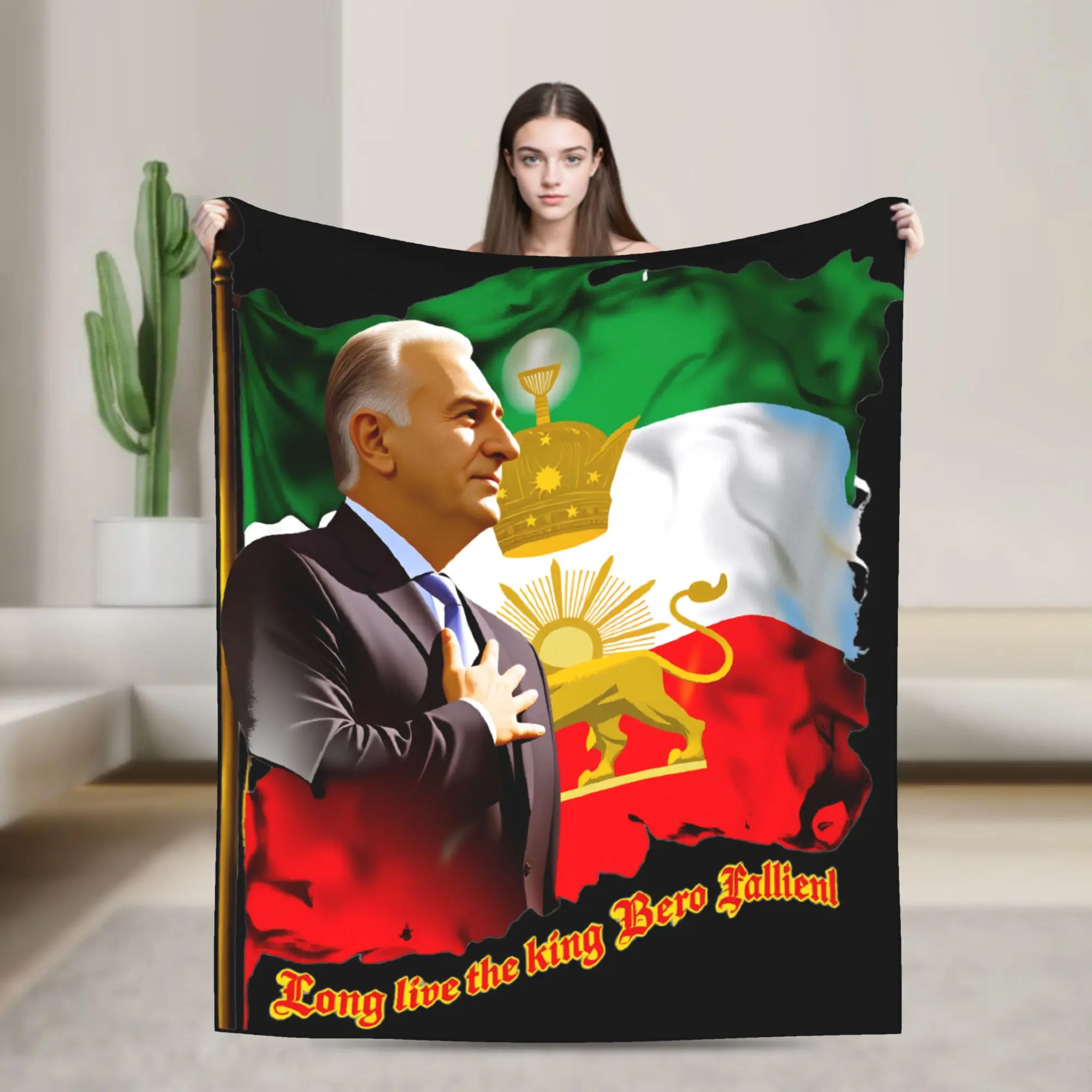 King Reza Pahlavi Soft Warm Blanket  Children Plush Bedding Throws Print Couch Chair Flannel Bedspread Sofa Bed Cover