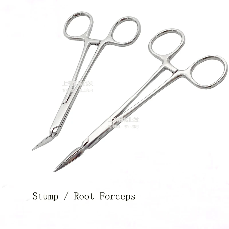 Stainless steel residual root forceps broken tooth piece removal forceps root cutting forceps pointed hemostatic forceps