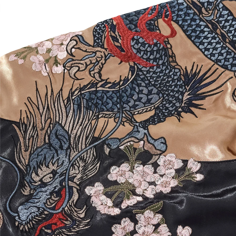 Men's Japanese Style Jacket 2025 Dragon Turtle Embroidery Bomber Coat Streetwear Vintage Sukajan Baseball Jacket Urban Fashion - view 5