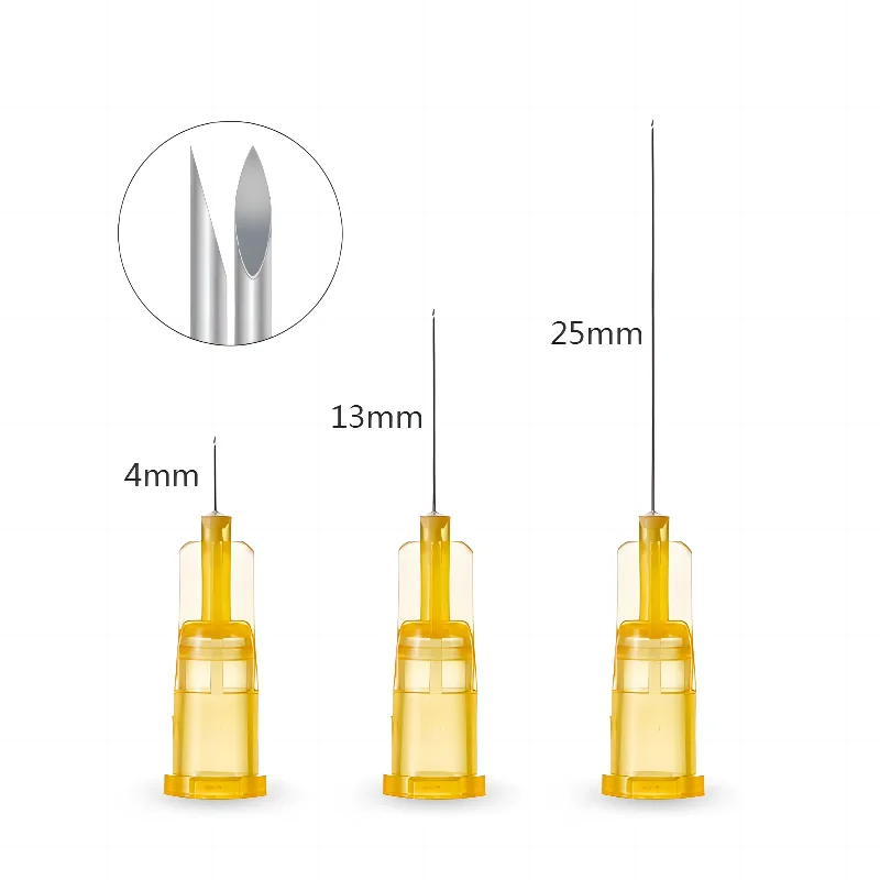 Aguja pequeña indolora desechable médica, herramienta de belleza Superfina, inyector estéril de belleza médica, microaguja hipodérmica