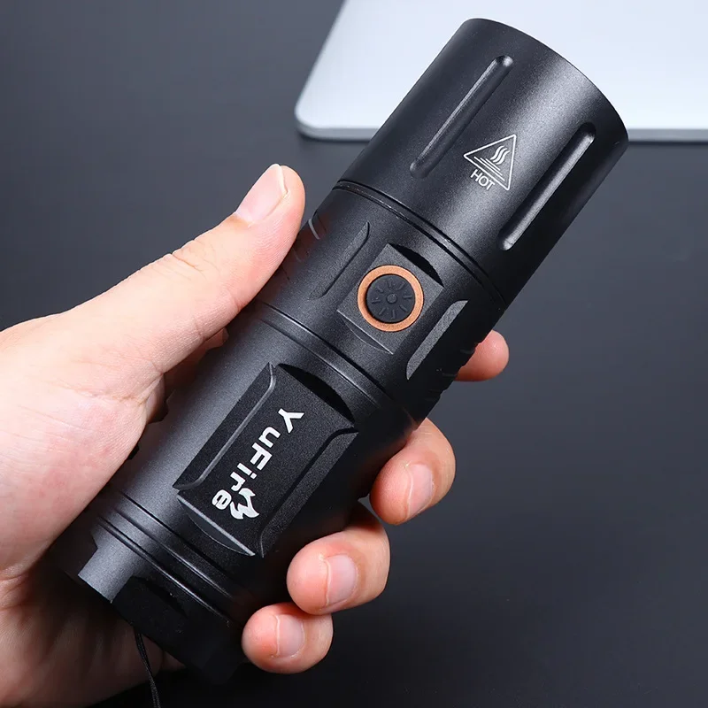 Flashlight Rechargeable Long-range Outdoor Long-lasting Super Bright White Laser LED Long-range High-power Flashlight