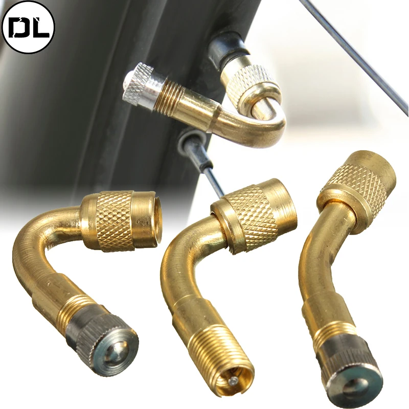 45/90/135 Degree Angle Brass Air Tyre Valve Stem with Extension Adapter for Car Truck Motorcycle Cycling Accessories