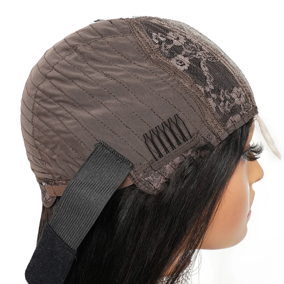 KissHair Peluca con Lace 2x6, Densidad 250%, Cabello Humano Brasileño Remy, Liso Sedoso, Cierre Kim 2x6, Raya al Medio Profunda 6
