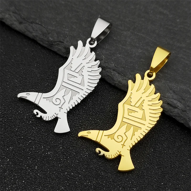 3Pcs Aztec Animal Eagle Pendants For Women Men Stainless Steel Gold Silver Color Mysterious Bird Charms Jewelry Making