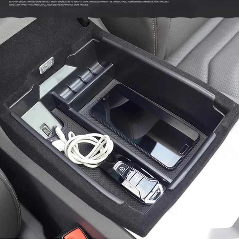 for VW touareg Armrest Center Box storage 2019 2020 2021 2022 2023 Container Organizer Tray Central Glove