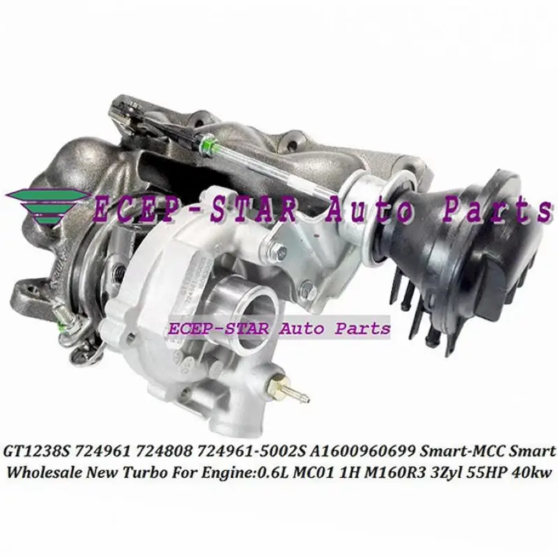724961-5002S Turbo GT1238S 724961 724808 A1600960699 A1600960599 GT12 For Smart-MCC Smart 0.6L MC01 1H M160R3 3Zyl 55HP 40kw