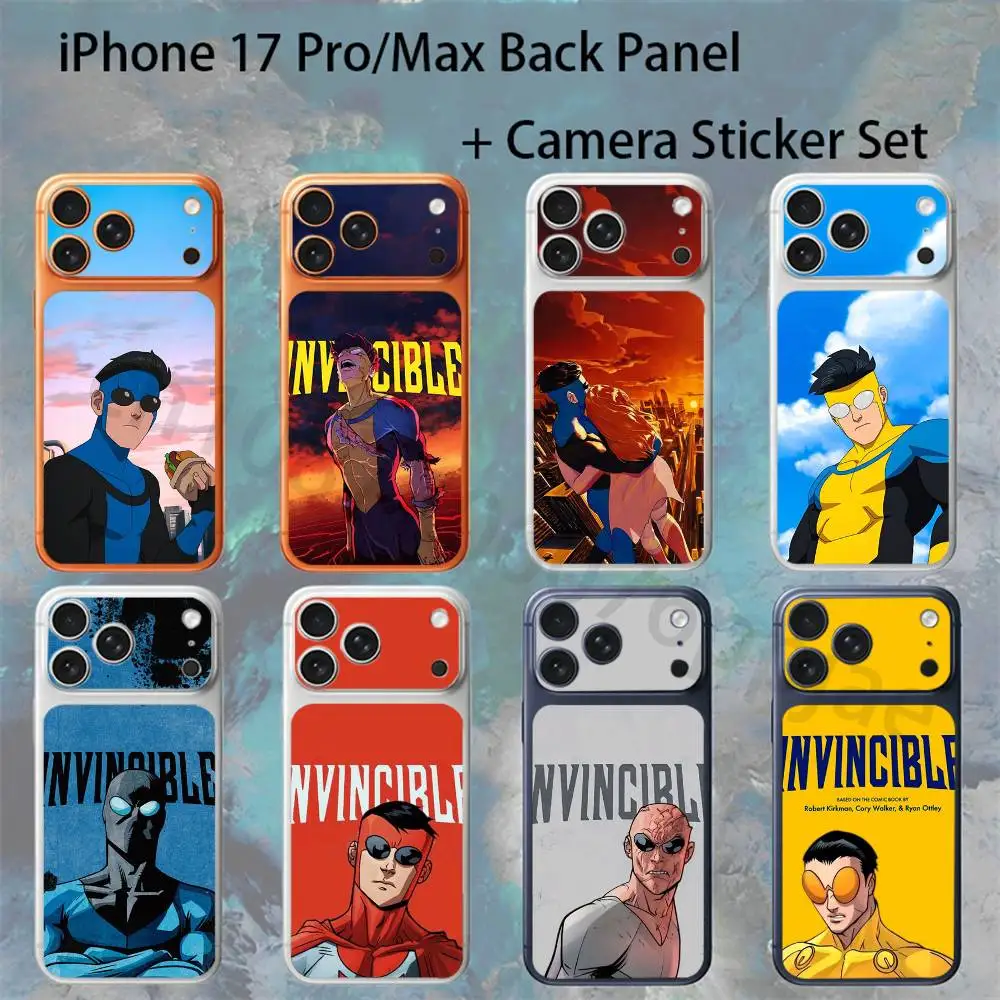 

Cool I-Invincible For iPhone 17pro/Max Full body Back Cover Decal Skin Colorful Rear Protective Sticker Film