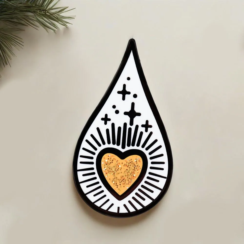

Love Star Glitter Water Drop Enamel Brooch Romantic Gentle Lapel Pin Exquisite Badge Accessories Valentine'S Day Christmas Gift