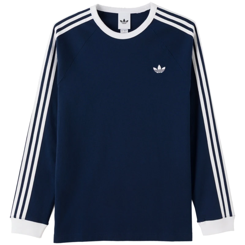 Adidas Trefoil Men's Three-Stripe Casual Style Pure Cotton Round Neck Long Sleeve T-Shirt KT5066