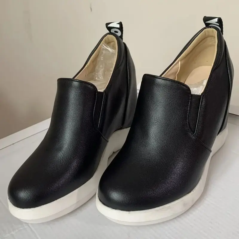 Hidden Platform Wedges Sneakers Women Spring Autumn Casual Shoes On Platform Comfort Wedge Heels Red White Sneaker Female view 2
